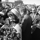 The Kennedys meet well-wishers at Love Field.